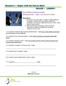 Handout 1 – Begin with the End in Mind GRADE LESSON