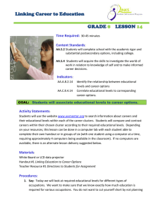 Linking Career to Education GRADE LESSON