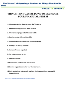 THINGS THAT CAN BE DONE TO DECREASE YOUR FINANCIAL STRESS