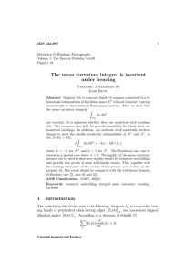 The mean curvature integral is invariant under bending Geometry &amp; Topology Monographs