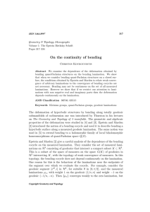 On the continuity of bending Geometry &amp; Topology Monographs Christos Kourouniotis 317