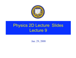 Physics 2D Lecture  Slides Lecture 9 Jan. 29, 2008