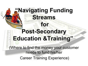 “Navigating Funding Streams for Post-Secondary
