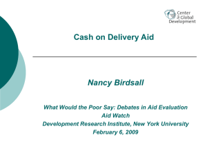 Nancy Birdsall Cash on Delivery Aid