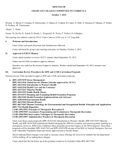MINUTES OF GRADUATE COLLEGE COMMITTEE ON CURRICULA October 7, 2015