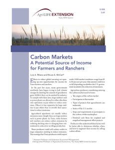 E Carbon Markets A Potential Source of Income for Farmers and Ranchers