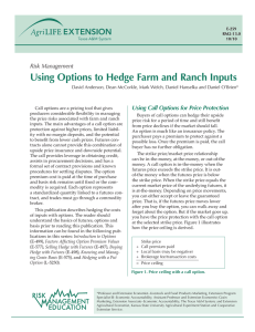 Using Options to Hedge Farm and Ranch Inputs Risk Management