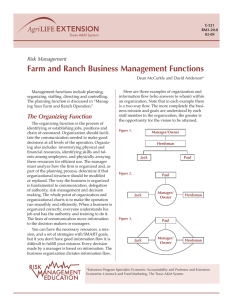 Farm and Ranch Business Management Functions Risk Management