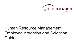 Human Resource Management: Employee Attraction and Selection Guide