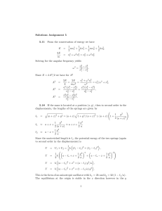 Solutions Assignment 5 5.11 From the conservation of energy we have 1