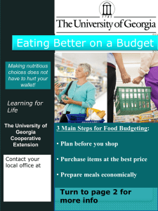 Eating Better on a Budget Turn to page 2 for more info