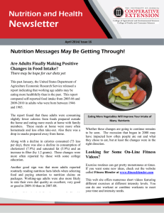 Newsletter Nutrition and Health Nutrition Messages May Be Getting Through!