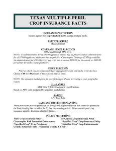 TEXAS MULTIPLE PERIL CROP INSURANCE FACTS