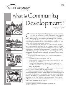 Community Development? C What is