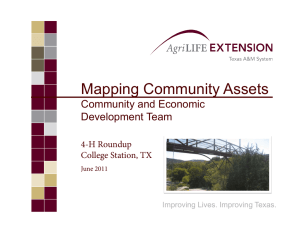 Mapping Community Assets Community and Economic Development Team 4-H Roundup