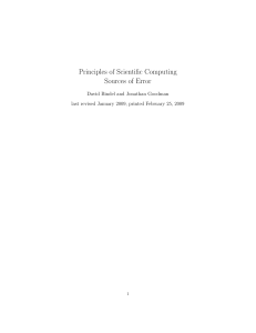 Principles of Scientific Computing Sources of Error David Bindel and Jonathan Goodman