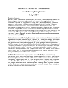 !  RECOMMENDATION TO THE FACULTY SENATE From the University Writing Committee