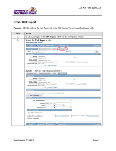 CRM - Call Report Call Reports Result: