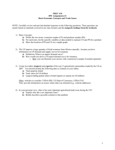FREC 410 HW Assignments #1 Basic Economic Concepts and Trade Issues
