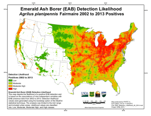 Emerald Ash Borer (EAB) Detection Likelihood Agrilus planipennis