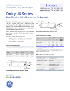 Dairy JX Series Microfiltration – Clarification and Fat Removal