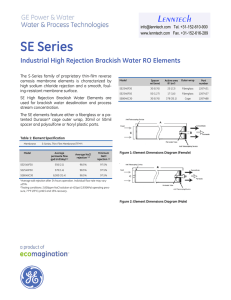 SE Series Lenntech Industrial High Rejection Brackish Water RO Elements Tel. +31-152-610-900