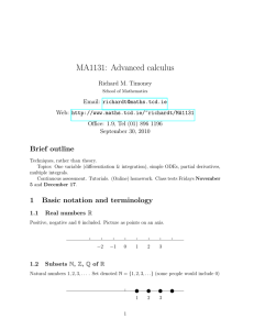 MA1131: Advanced calculus