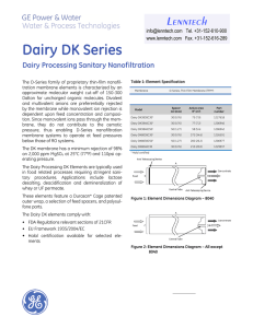 Dairy DK Series L enntech Dairy Processing Sanitary Nanofiltration