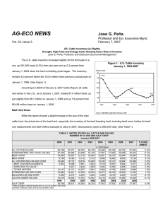 AG-ECO NEWS Jose G. Peña Professor and Ext. Economist-Mgmt.