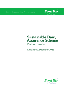 Sustainable Dairy Assurance Scheme Producer Standard Revision 01, December 2013