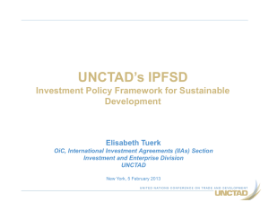 UNCTAD’s IPFSD Investment Policy Framework for Sustainable Development