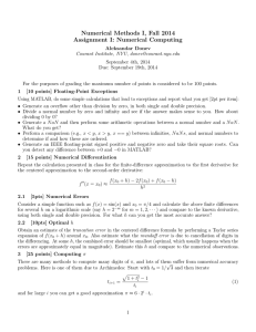 Numerical Methods I, Fall 2014 Assignment I: Numerical Computing