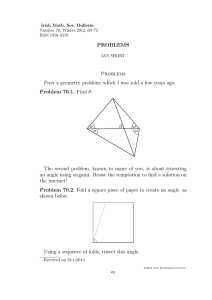 PROBLEMS Problems First a geometry problem, which I was told a few years... Problem 70.1. Find θ.