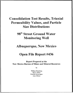 Consolidation Test Results, Triaxial Permeability Values, and Particle Size Distributions Street Ground Water