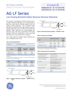 AG LF Series Low Fouling Brackish Water Reverse Osmosis Elements