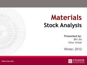 Materials Stock Analysis Winter, 2012 Presented by:
