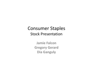 Consumer Staples  Stock Presentation Jamie Falcon Gregory Gerard