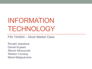 INFORMATION TECHNOLOGY – Stock Market Class FIN 724/824