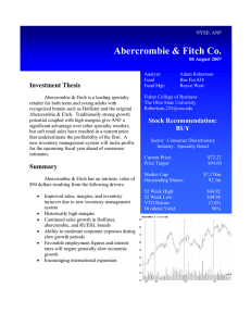 Abercrombie &amp; Fitch Co.  Investment Thesis
