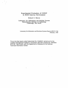 Experimental  Evaluation  of  CONIT