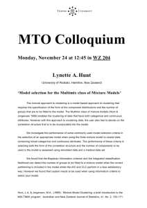 MTO Colloquium Lynette A. Hunt Monday, November 24 at 12:45 in WZ 204