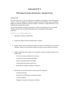 Instrument N° 2    HRH Program Evaluation Questionnaire:  Expanded Version   