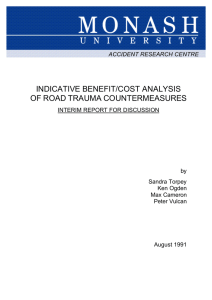 INDICATIVE BENEFIT/COST ANALYSIS OF ROAD TRAUMA COUNTERMEASURES  INTERIM REPORT FOR DISCUSSION