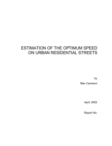 ESTIMATION OF THE OPTIMUM SPEED ON URBAN RESIDENTIAL STREETS  by