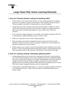 Large Class FAQ: Active Learning Elements