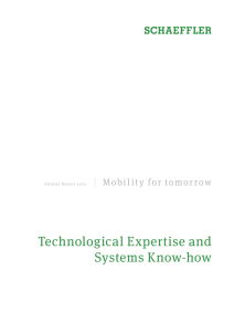 Technological Expertise and Systems Know-how Annual Report 2015