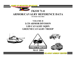 FKSM 71-8 ARMOR/CAVALRY REFERENCE DATA LCD ARMOR DIVISION LID CAVALRY SQDN
