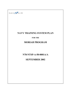 NAVY TRAINING SYSTEM PLAN MORIAH PROGRAM N78-NTSP-A-50-0001A/A