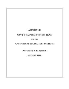 APPROVED NAVY TRAINING SYSTEM PLAN N88-NTSP- GAS TURBINE ENGINE TEST SYSTEMS