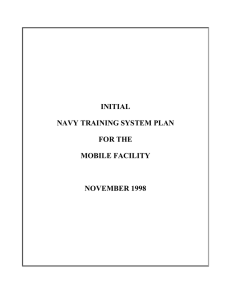 INITIAL NAVY TRAINING SYSTEM PLAN FOR THE MOBILE FACILITY